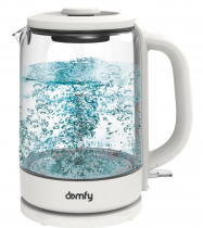 Чайник электрический DOMFY 1.7л. 2200Вт белый (корпус: стекло) (DSW-EK304)