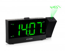 Радиобудильник HYUNDAI чёрный, проекция, подсветка зелёная (H-RCL243 green)