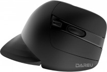 Вертикальная мышь DAREU вертикальная беспроводная (полностью черная), DPI 800/1200(Default)/1600, ресивер 2.4GHz, размер 67.5x117x76мм (LM138G Full Black)