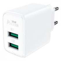 Сетевое зарядное устройство ACEFAST 18 Вт, 3 A, 2x USB, быстрая зарядка (AF-A33-WH)