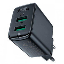 Сетевое зарядное устройство ACEFAST 18 Вт, 3 A, 2x USB, быстрая зарядка (AF-A33-BK)
