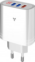 Сетевое зарядное устройство ACCESSTYLE 30 Вт, 3 A, 3x USB, белый (Topaz 30W3A White)