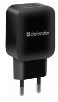 Сетевое зарядное устройство DEFENDER сила тока 2.1 A, 2x USB, EPA-13 Black (83840)