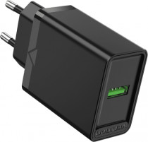 Сетевое зарядное устройство VENTION сила тока 3 A, 1x USB, чёрный (FABB0-EU)