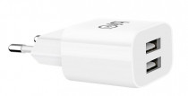 Сетевое зарядное устройство BION , 2*USB-A, 10 Вт, белый (BXP-ADP-2A-10W)