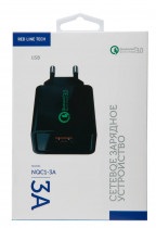 Сетевое зарядное устройство REDLINE NQC1-3A 3A черный (УТ000015768)