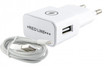 Сетевое зарядное устройство REDLINE сила тока 1 A, 1x USB, NT-1A 1A белый (УТ000013626)