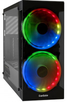 Корпус EXEGATE Miditower i3 MATRIX-PPH600 (ATX, БП 600PPH 80+Bronze 12см, 2*USB+1*USB3.0, HD аудио, черный, 2 вент. 18см с RGB подсветкой, пылевые фильтры, передняя и боковая панел (EX295109RUS)