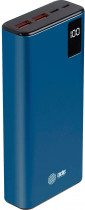Внешний аккумулятор CACTUS 20000 мАч, выход: 2xUSB, USB Type-C, вход: microUSB, USB Type-C, синий (CS-PBFSYT-20000)