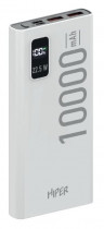 Внешний аккумулятор HIPER 10000 мАч, выход: 2xUSB, вход: microUSB, USB Type-C (EP 10000 WHITE)