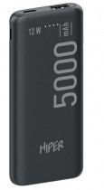 Внешний аккумулятор HIPER 5000 мАч, выход: USB, USB Type-C, вход: microUSB, USB Type-C (PSL5000 BLACK)