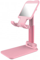 Подставка GREENCONNECT настольная, для смартфона или планшета, с зеркалом, с регулируемой высотой, розовый (GCR-53379)