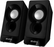 Акустическая система SVEN 2.0, мощность 6 Вт, USB, 300 Black (SV-016142)