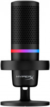Микрофон HYPERX настольный, электретный, кардиоидный, USB, подсветка, DuoCast Black (4P5E2AA)