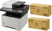МФУ KYOCERA лазерный, черно-белая печать, A4, двусторонняя печать, кардридер, планшетный/протяжный сканер, ЖК панель, Ethernet, Ecosys M2540DN, в комплекте: 2 картриджа
