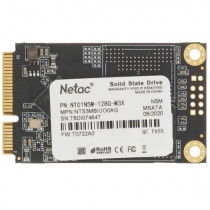 SSD накопитель NETAC 128 Гб, внутренний SSD, mSATA (mini SATA), чтение: 510 Мб/сек, запись: 440 Мб/сек, TLC, N5M (NT01N5M-128G-M3X)