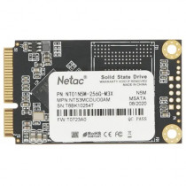 SSD накопитель NETAC 256 Гб, внутренний SSD, mSATA (mini SATA), чтение: 540 Мб/сек, запись: 490 Мб/сек, TLC, N5M (NT01N5M-256G-M3X)