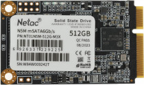 SSD накопитель NETAC 512 Гб, внутренний SSD, mSATA (mini SATA), чтение: 540 Мб/сек, запись: 490 Мб/сек, TLC, N5M (NT01N5M-512G-M3X)
