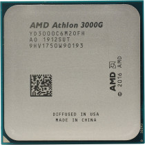 Процессор AMD Socket AM4, Athlon 3000G, 2-ядерный, 3500 МГц, Picasso, Кэш L2 - 1 Мб, Кэш L3 - 4 Мб, Radeon Vega 3, 14 нм, 35 Вт, OEM (YD3000C6M2OFH)