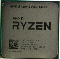 Процессор AMD Socket AM4, Ryzen 3 PRO 4350G, 4-ядерный, 3800 МГц, Turbo: 4000 МГц, Renoir, Кэш L2 - 2 Мб, Кэш L3 - 4 Мб, Radeon Vega 6, 7 нм, 65 Вт, OEM (100-000000148)
