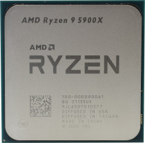 Процессор AMD Socket AM4, Ryzen 9 5900X, 12-ядерный, 3700 МГц, Turbo: 4800 МГц, Vermeer, Кэш L2 - 6 Мб, Кэш L3 - 64 Мб, 7 нм, 105 Вт, OEM (100-000000061)