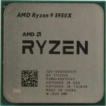 Процессор AMD Socket AM4, Ryzen 9 5950X, 16-ядерный, 3400 МГц, Turbo: 4900 МГц, Vermeer, Кэш L2 - 8 Мб, Кэш L3 - 64 Мб, 7 нм, 105 Вт, OEM (100-000000059)