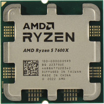 Процессор AMD Socket AM5, Ryzen 5 7600X, 6-ядерный, 4700 МГц, Turbo: 5300 МГц, Raphael, Кэш L2 - 6 Мб, L3 - 32 Мб, Radeon Graphics, 5 нм, 105 Вт, OEM (100-000000593)