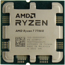 Процессор AMD Socket AM5, Ryzen 7 7700X, 8-ядерный, 4500 МГц, Turbo: 5400 МГц, Raphael, Кэш L2 - 8 Мб, L3 - 32 Мб, Radeon Graphics, 5 нм, 105 Вт, OEM (100-000000591)