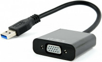 Видеоадаптер CABLEXPERT USB3.0 - VGA , длина кабеля 15см, черный, (AB-U3M-VGAF-01)
