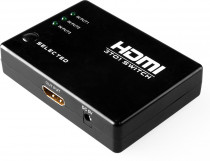 Переключатель GREENCONNECT HDMI 3 x 1 Greenline, 1080P 60Hz, пульт ДУ, DeepColor, (GL-v301)