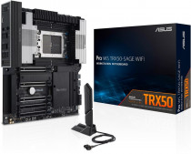 Материнская плата ASUS Socket TR5, AMD TRX50, 4x DDR5, 4xSATA-III (6 Гб/с), 2.5 Gigabit Ethernet, 10 Gigabit Ethernet, Wi-Fi, Bluetooth, PRO WS TRX50-SAGE WIFI, SSI CEB (90MB1FZ0-M0ECY1)