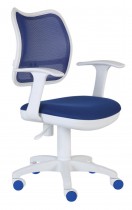 Кресло БЮРОКРАТ детское спинка сетка синий сиденье синий TW-10 (пластик белый) (CH-W797/BL/TW-10)