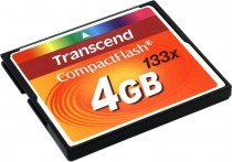Карта памяти TRANSCEND 4 Гб, Compact Flash, чтение: 20 Мб/с, запись: 18 Мб/с, 133 x (TS4GCF133)