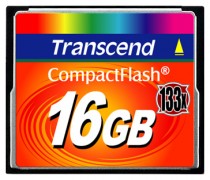 Карта памяти TRANSCEND 16 Гб, Compact Flash, чтение: 20 Мб/с, запись: 18 Мб/с, 133 x (TS16GCF133)