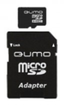 Карта памяти QUMO 8 Гб, microSDHC, адаптер на SD (QM8GMICSDHC10)