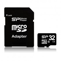 Карта памяти SILICON POWER microSDHC 32Гб, Class 10 adapter SD (SP032GBSTH010V10-SP)