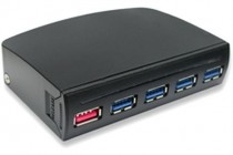 USB хаб SPEED DRAGON Внешний USB 4x HUB, 4xUSB3.0, 1xUSB Fast Charger port, Black, Blister pack (FG-UU303C-1AB-EU-BC01)