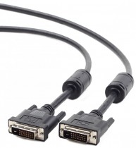 Кабель GEMBIRD DVI-D dual link /Cablexpert , 25M/25M, 1.8м, черный, экран, феррит.кольца, пакет (CC-DVI2-BK-6)