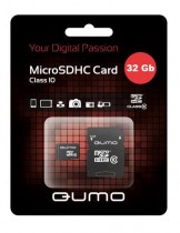 Карта памяти QUMO MicroSDHC 32GB Class10 + adp (QM32GMICSDHC10)
