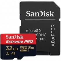 Карта памяти SANDISK 32 Гб, microSDHC, чтение: 100 Мб/с, 667 x, V30, адаптер на SD, Extreme Pro (SDSQXCG-032G-GN6MA)