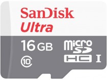 Карта памяти SANDISK 16 Гб, microSDHC, Ultra (SDSQUNS-016G-GN3MN)