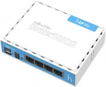 Маршрутизатор MIKROTIK Wi-Fi роутер, 2.4 ГГц, стандарт Wi-Fi: 802.11n, максимальная скорость: 300 Мбит/с, 4xLAN 100 Мбит/с, hAP Lite classic (RB941-2nD)