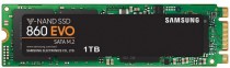 SSD накопитель Samsung 1 Тб, внутренний SSD, M.2, 2280, SATA-III, чтение: 550 Мб/сек, запись: 520 Мб/сек, TLC, 860 EVO (MZ-N6E1T0BW)
