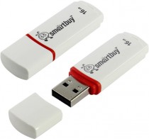 Флеш диск SMARTBUY 16 Гб, USB 2.0, Crown White (SB16GBCRW-W)
