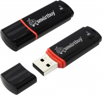 Флеш диск SMARTBUY 8 Гб, USB 2.0, Crown Black (SB8GBCRW-K)