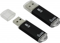 Флеш диск SMARTBUY 8 Гб, USB 2.0, V-Cut Black (SB8GBVC-K)