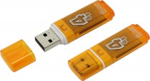 Флеш диск SMARTBUY 4 Гб, USB 2.0, Glossy Orange (SB4GBGS-Or)