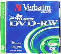 Диск DVD-RW VERBATIM 4.7Gb 4x Jewel case 1шт (43285 1шт)