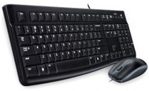 Клавиатура + мышь LOGITECH с кириллицей заводская гравировка, проводные, 1000 dpi, цифровой блок, USB, Desktop MK120 Black, чёрный (920-002561)