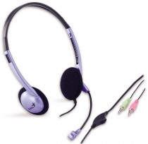 Наушники GENIUS проводные с микрофоном, накладные, mini jack 3.5 мм, HS-02B, фиолетовый (31710037100)
